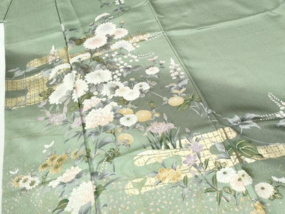 平和屋着物●訪問着　エ霞菊花文　暈し染め　金彩　正絹　逸品　CABI2876yc