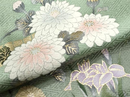 平和屋着物●訪問着　エ霞菊花文　暈し染め　金彩　正絹　逸品　CABI2876yc