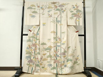 平和屋着物●訪問着　友禅　作家物　松竹梅　正絹　逸品　CABI2881yc