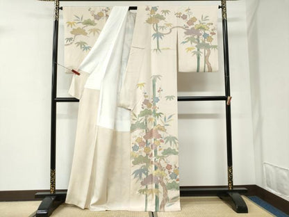 平和屋着物●訪問着　友禅　作家物　松竹梅　正絹　逸品　CABI2881yc