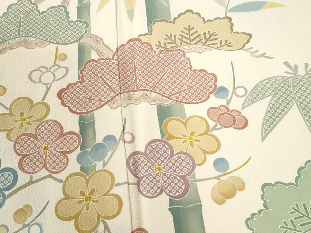 平和屋着物●訪問着　友禅　作家物　松竹梅　正絹　逸品　CABI2881yc
