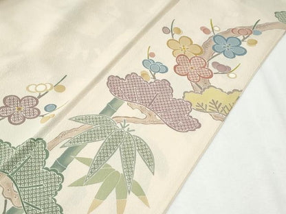 平和屋着物●訪問着　友禅　作家物　松竹梅　正絹　逸品　CABI2881yc