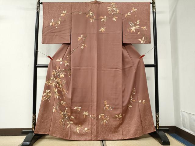 平和屋着物●訪問着　枝花文　金彩　正絹　逸品　CABI2882yc
