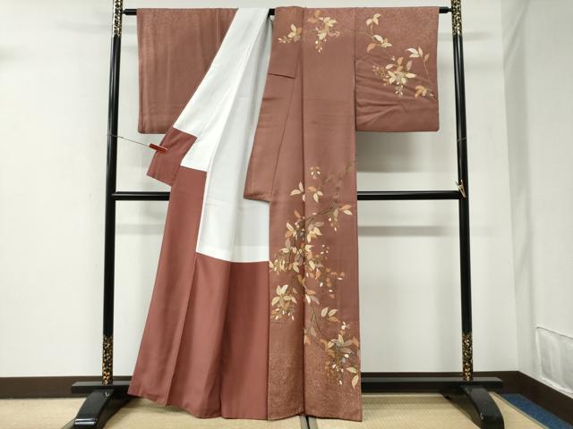 平和屋着物●訪問着　枝花文　金彩　正絹　逸品　CABI2882yc
