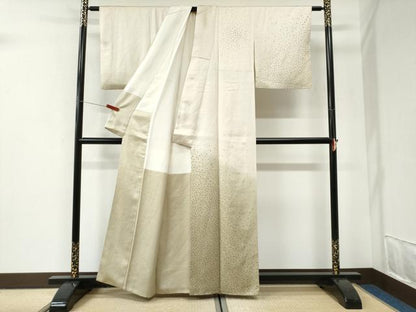 平和屋着物●人間国宝　福田喜三郎　訪問着　箔散らし　暈し染め　金彩　正絹　逸品　CABI2885yc