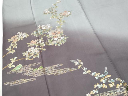 平和屋着物●訪問着　枝花文　暈し染め　金彩　正絹　逸品　CABI2886yc