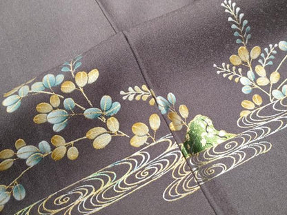 平和屋着物●訪問着　枝花文　暈し染め　金彩　正絹　逸品　CABI2886yc