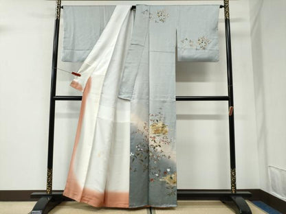 平和屋着物●訪問着　人物風景草花文　暈し染め　金彩　正絹　逸品　CABI2887yc