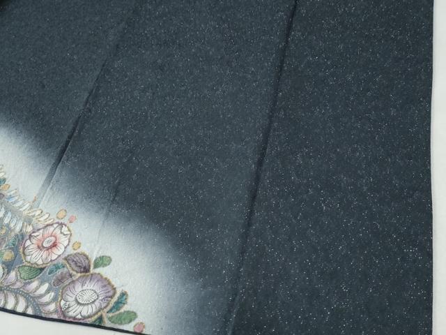 平和屋着物●訪問着　辻が花　暈し染め　銀通し地　ロング丈　正絹　逸品　CABI2891yc
