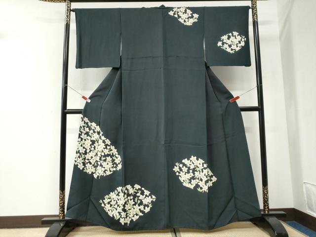 平和屋着物●訪問着　枝梅文　銀彩　正絹　逸品　CABI2893yc