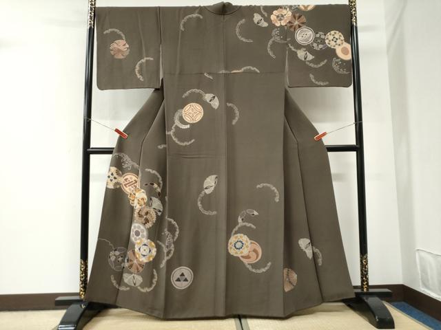 平和屋着物●訪問着　雪輪花文　金彩　正絹　逸品　CABI2896yc