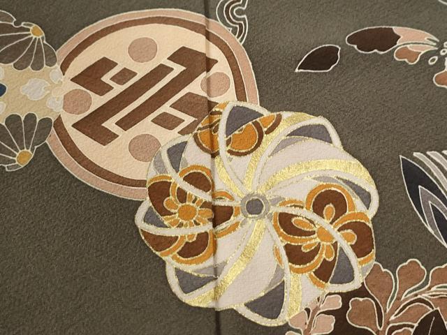 平和屋着物●訪問着　雪輪花文　金彩　正絹　逸品　CABI2896yc