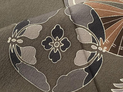 平和屋着物●訪問着　雪輪花文　金彩　正絹　逸品　CABI2896yc