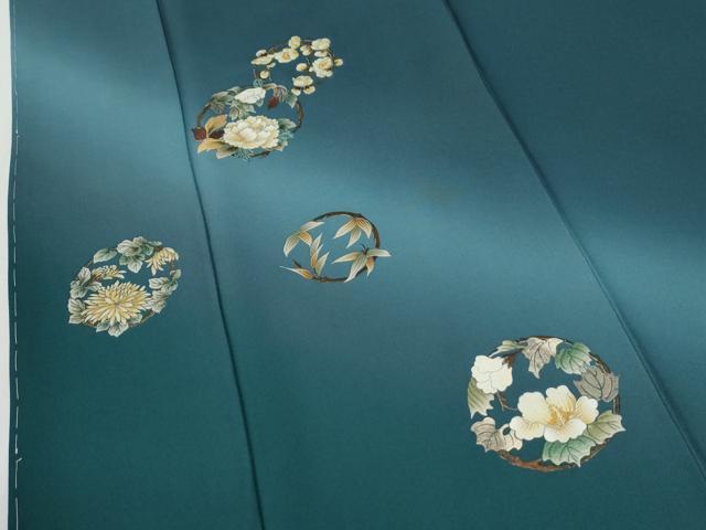 平和屋着物●訪問着　草花丸文　暈し染め　金彩　ロング丈　正絹　逸品　未使用　CABI2898yc