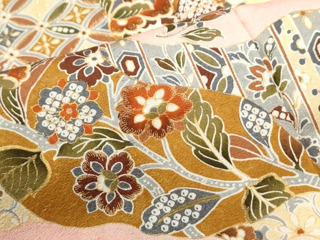 平和屋着物●訪問着　道長更紗花唐草文　暈し染め　金彩　正絹　逸品　CABI2901yc