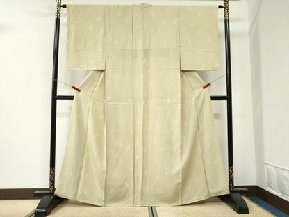 平和屋着物●上質な小紋　ろうけつ染　草花文　正絹　逸品　未使用　CABI2903yc