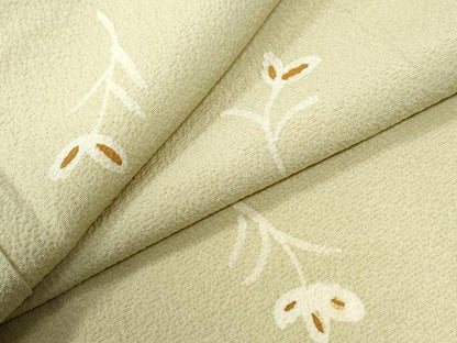 平和屋着物●上質な小紋　ろうけつ染　草花文　正絹　逸品　未使用　CABI2903yc