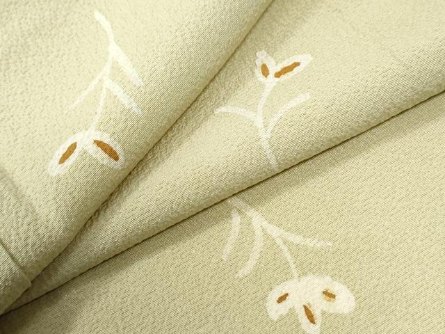 平和屋着物●上質な小紋　ろうけつ染　草花文　正絹　逸品　未使用　CABI2903yc