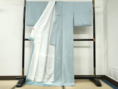 平和屋着物●上質な小紋　雪輪吉祥文　ロング丈　正絹　逸品　CABI2904yc