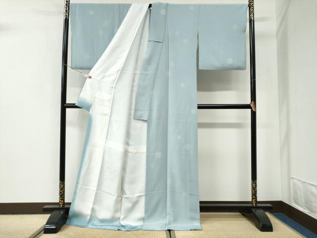 平和屋着物●上質な小紋　雪輪吉祥文　ロング丈　正絹　逸品　CABI2904yc