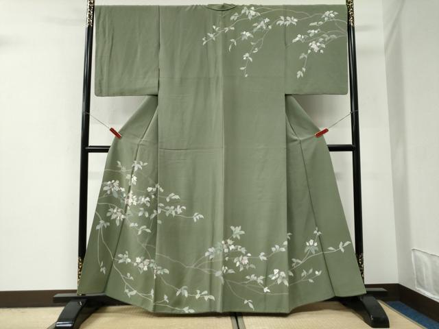 平和屋着物●訪問着　友禅　枝花文　正絹　逸品　CABI2905yc