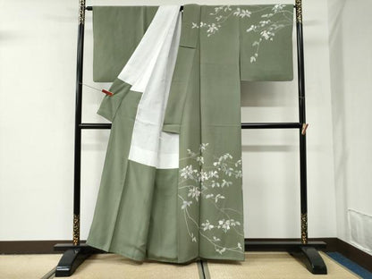 平和屋着物●訪問着　友禅　枝花文　正絹　逸品　CABI2905yc