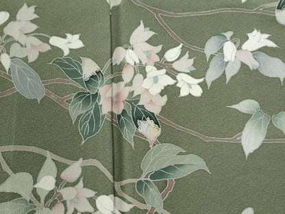 平和屋着物●訪問着　友禅　枝花文　正絹　逸品　CABI2905yc
