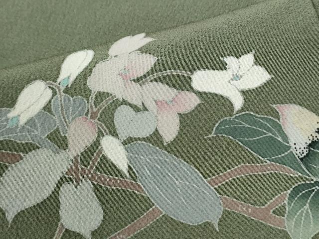 平和屋着物●訪問着　友禅　枝花文　正絹　逸品　CABI2905yc