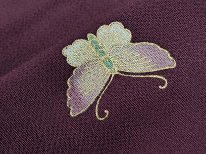 平和屋着物●上質な小紋　舞蝶文　金彩　鬼しぼ縮緬　正絹　逸品　CABI2909yc