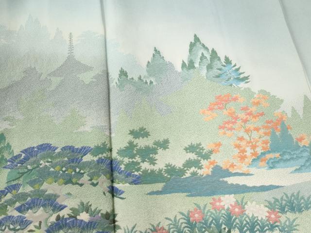 平和屋着物●豪華色留袖 寿光織 渡り橋樹林京風景文 暈し染め さが美扱い 正絹 逸品 CABI2914yc
