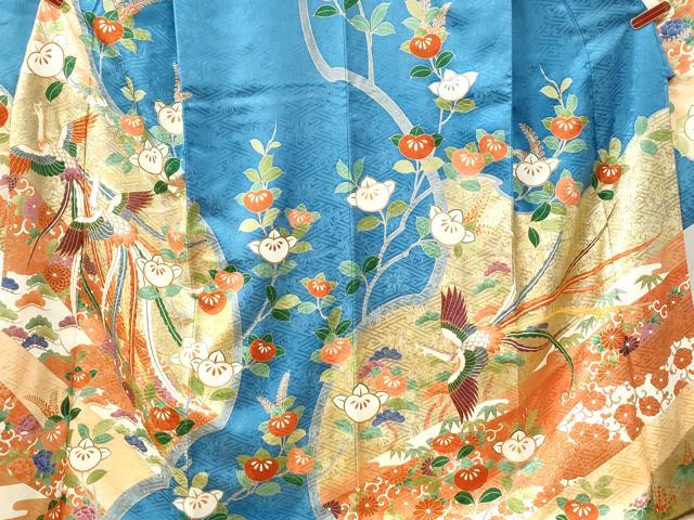 平和屋着物●豪華振袖　駒刺繍　鳳凰枝橘花唐草文　金彩　正絹　逸品　CABI2919yc