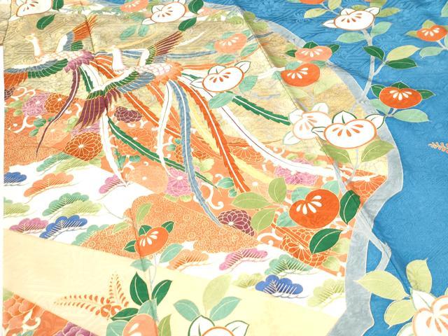 平和屋着物●豪華振袖　駒刺繍　鳳凰枝橘花唐草文　金彩　正絹　逸品　CABI2919yc