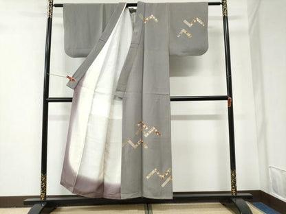 平和屋着物●訪問着　総刺繍　吉祥松竹梅花文　金糸　正絹　逸品　CABI2922yc