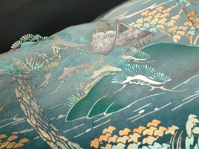 平和屋着物●豪華黒留袖　作家物　霞浜松京風景文　暈し染め　金銀彩　正絹　逸品　未使用　CABI2925yc