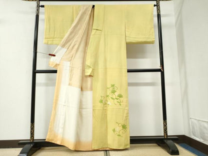 平和屋着物●色留訪問着　地紋起こし　更紗花唐草文　正絹　逸品　CABI2930yc