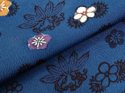 平和屋着物●上質な小紋　桐花文　鬼しぼ縮緬　正絹　逸品　CABI2934yc