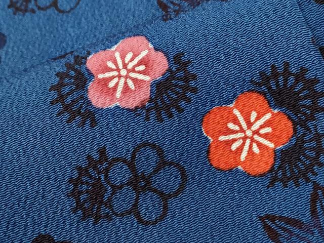 平和屋着物●上質な小紋　桐花文　鬼しぼ縮緬　正絹　逸品　CABI2934yc