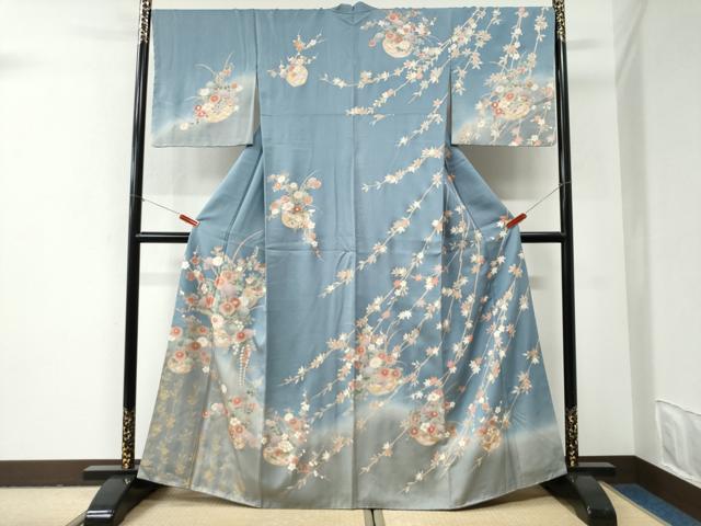 平和屋着物●訪問着　花籠文　暈し染め　金彩　正絹　逸品　未使用　CABI2938yc
