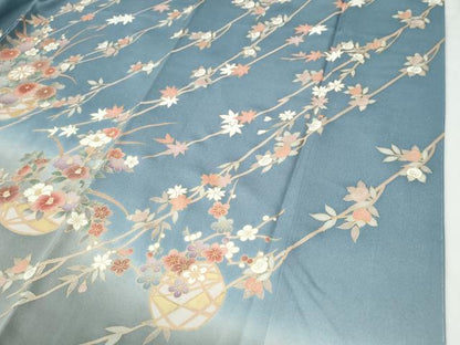 平和屋着物●訪問着　花籠文　暈し染め　金彩　正絹　逸品　未使用　CABI2938yc