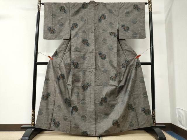 平和屋着物●本場大島紬　9マルキ　吉祥万寿菊花文　正絹　逸品　CABI2941yc