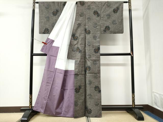 平和屋着物●本場大島紬　9マルキ　吉祥万寿菊花文　正絹　逸品　CABI2941yc