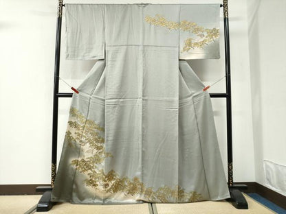 平和屋着物●訪問着　浜松風景文　暈し染め　金彩　正絹　逸品　未使用　CABI2943yc