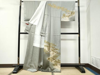 平和屋着物●訪問着　浜松風景文　暈し染め　金彩　正絹　逸品　未使用　CABI2943yc