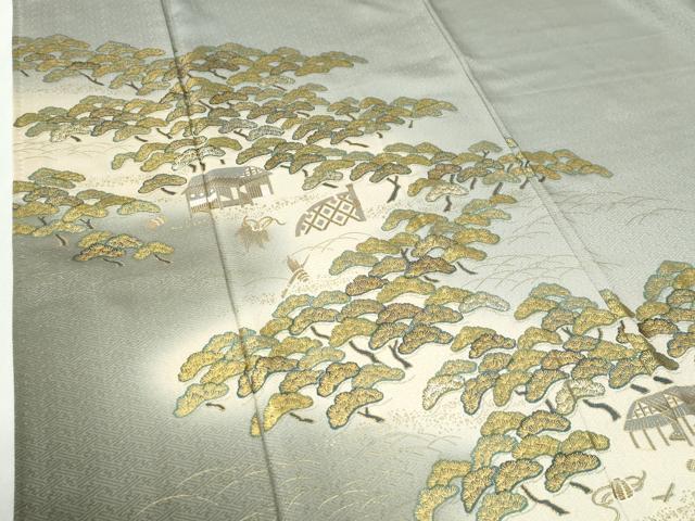 平和屋着物●訪問着　浜松風景文　暈し染め　金彩　正絹　逸品　未使用　CABI2943yc