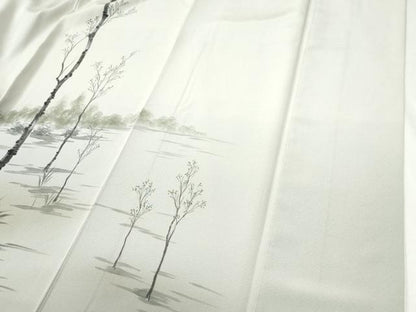 平和屋着物●訪問着　手描き　樹林風景文　暈し染め　正絹　逸品　CABI2946yc