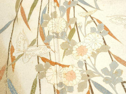 平和屋着物●訪問着　花蝶文　暈し染め　金彩　正絹　逸品　CABI2947yc