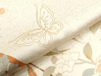 平和屋着物●訪問着　花蝶文　暈し染め　金彩　正絹　逸品　CABI2947yc