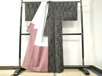 平和屋着物●本場大島紬　9マルキ　総絣　草花文　正絹　逸品　CABI2950yc