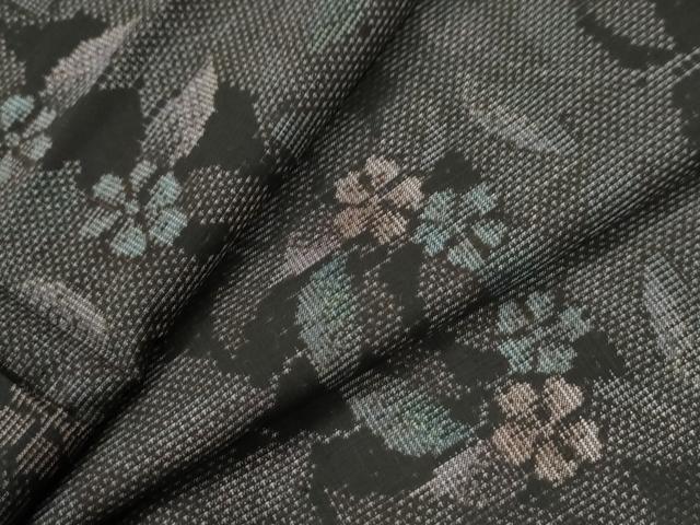 平和屋着物●本場大島紬　9マルキ　総絣　草花文　正絹　逸品　CABI2950yc