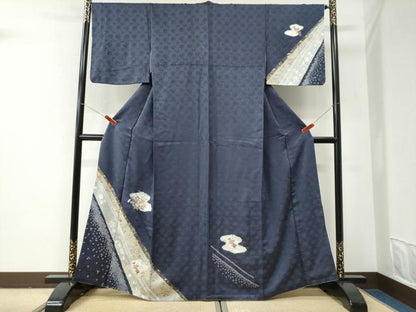平和屋着物●訪問着　絞り　刺繍　霞牡丹花文　金彩　正絹　逸品　CABI2951yc